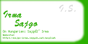 irma sajgo business card